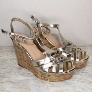 Brash Gold Cork Wedges
